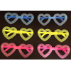 Fosforlu Kalp Model Glow Parti Gözlüğü Karanlıkta Yanan Gözlükler 12 Adet -