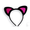 Sevimli Kedi Kulak Pofuduk Kedi Taç Siyah İçi Şeker Fuşya Renk 17x15 Cm -