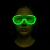 Yeşil Led Işıklı Parti Gözlüğü – Neon Glow Şerit Gözlük 3 Modlu -