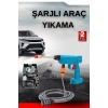 Şarjlı Oto Yıkama, Bahçe Sulama Tabancası Makinesi Yüksek Basınçlı -