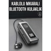 Kablolu Bluetooth Kulaklık Kulak İçi Stereo Mikrofonlu Dijital Göstergeli -