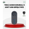 Akım Korumalı USB’li Priz – Güçlü 2500W, Isı ve Çocuk Koruması -