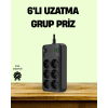 2500W Güçlü 6’lı Priz USB ve Type-C Çıkışlı Termal Korumalı -