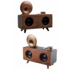Bluetooth Nostalji Speaker Radyo Gramofon Ahşap Renk Vintage -