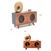 Bluetooth Nostalji Speaker Radyo Gramofon Ahşap Renk Vintage -