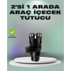 Araba Çift Bardak Tutucu 360° Dönebilen İkisi Bir Arada Ayarlanabilir -