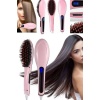Elektrikli Saç Düzleştirici Tarak Saç Düzleştirici Fırça Sıkı Dişli Pembe -