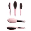 Elektrikli Saç Düzleştirici Tarak Saç Düzleştirici Fırça Sıkı Dişli Pembe -