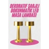 Altın Rengi Masa ve Gece Lambası Dokunmatik Şarjlı Masa Lambası -