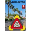 Reflektör Güneş Panelli Solarlı Şarjlı Üçgen Işıklı Trafik Reflektör Fener -
