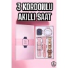 Akıllı Saat Amoled Ekran 3 Kordonlu Aksesuar Hediyeli Sesli Görüşme -