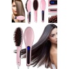 Elektrikli Saç Düzleştirici Tarak Saç Düzleştirici Fırça Sıkı Dişli Pembe -
