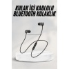 Sports Mıknatıslı Siyah Bluetooth Kulaklık Kablolu Uzun Pil Ömrü -
