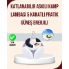 Katlanabilir Güneş Enerjili LED Kamp Lambası USB Şarjlı -