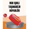 IPX6 Su Geçirmez RGB LED Işıklı Taşınabilir Bluetooth Hoparlör 2400 mAh -