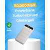 Çoklu Cihaz Uyumlu LED Ekranlı 50000 mAh Powerbank -