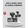 Full HD Üç Kameralı Araç Kamerası 170° Geniş Açılı ve Park Destekli -