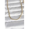 CM 14K Gold Renk Yassı Model 60 cm Kadın Kolye - Lisinya