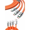 120W Silikon Metal Uçlu LED Işıklı 3 In1 Şarj Kablosu 1.2m - Lisinya