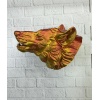 Dekoratif Altın Gold Kurt Duvar Heykeli Asılabilir Hediyelik 25x19 cm - Lisinya