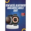 Yeni Model Akıllı Saat Ultra Smart Watch Gümüş Kasa 45mm Titreşim - Lisinya