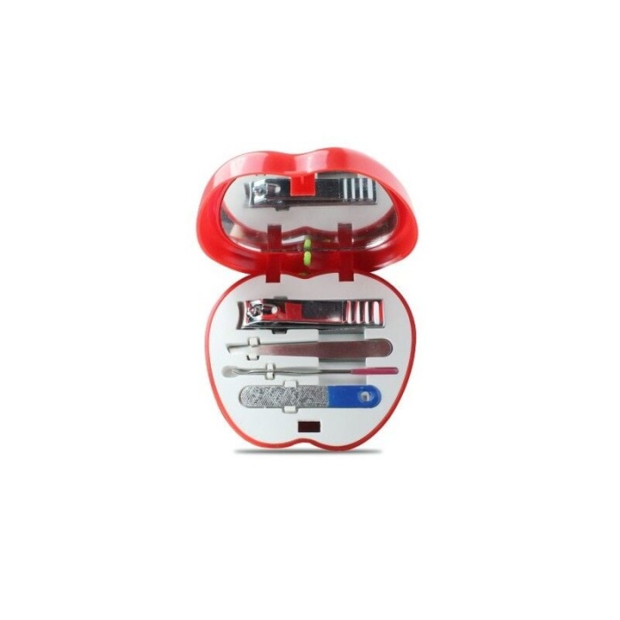 Manikür - Pedikür Seti Elma Şeklinde 4 Parça Aynalı -