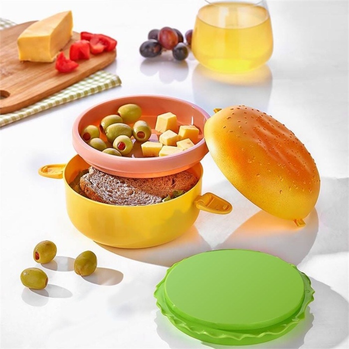 Hamburger Görünümlü Beslenme ve Saklama Kabı -