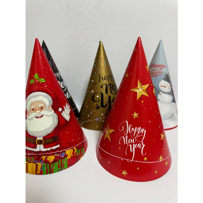 Yılbaşı Şapkası Temalı Lüx Karton 5 li