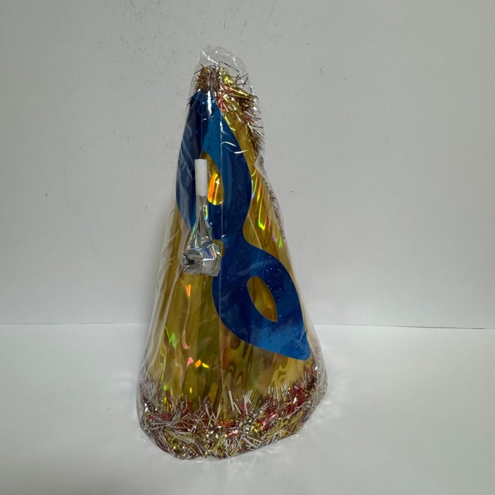 Yılbaşı Şapkası Seti Lüx Karton Gold Renk