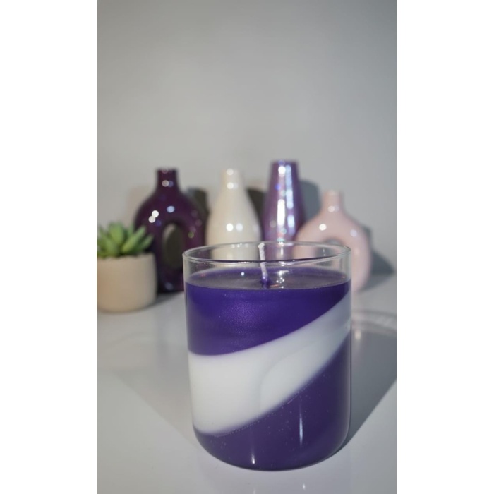 Lavanta Kokulu Doğal Soya Wax Ve Jel Mum