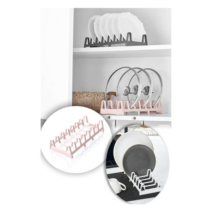 Tencere Kapağı Organizeri - 6 Bölmeli Tencere Kapak Rafı -