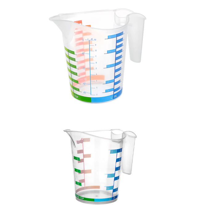 Ölçü Kabı Dereceli Renkli 1000 ML + 500 ML Set -
