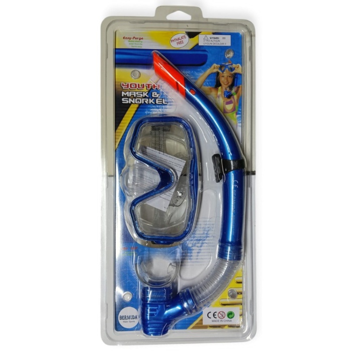 Maske Şnorkel Safari Dalış Seti Tepered Cam - 2186A/113CSB