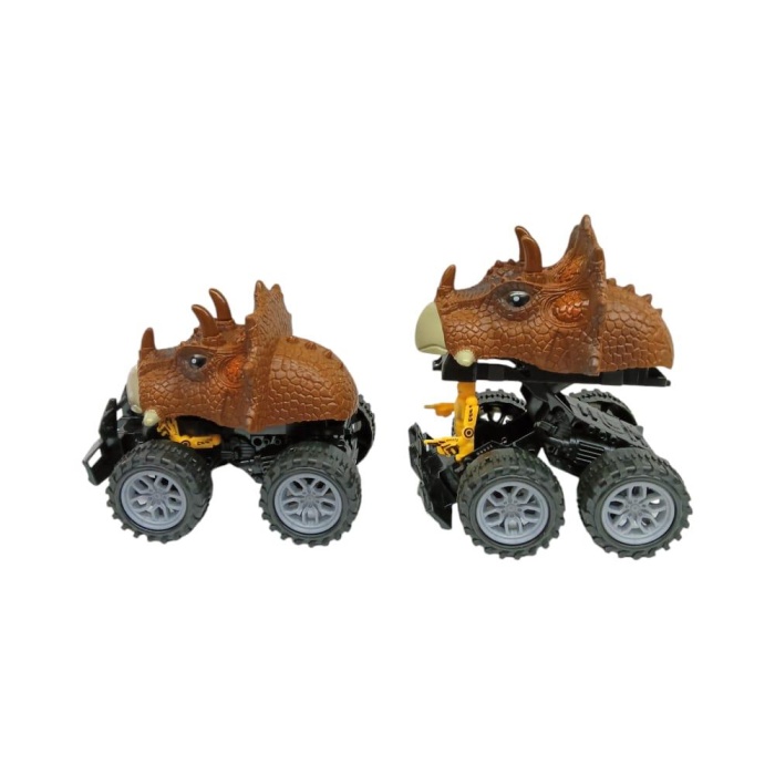 Sürtmeli Dinazor Robota Dönüşen Araba 14 Cm - Kahverengi