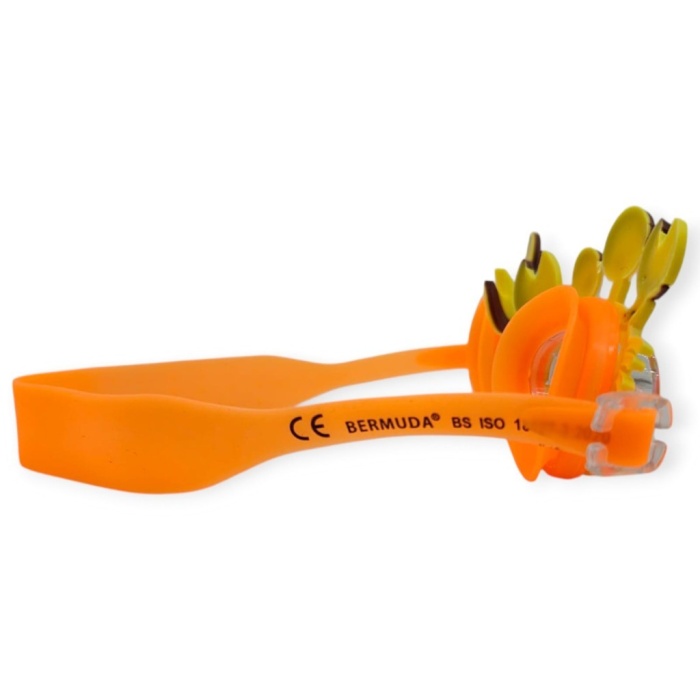 Çocuk Yüzücü Gözlüğü Silikon Taşıma Çantalı Turuncu Yengeç - 9014