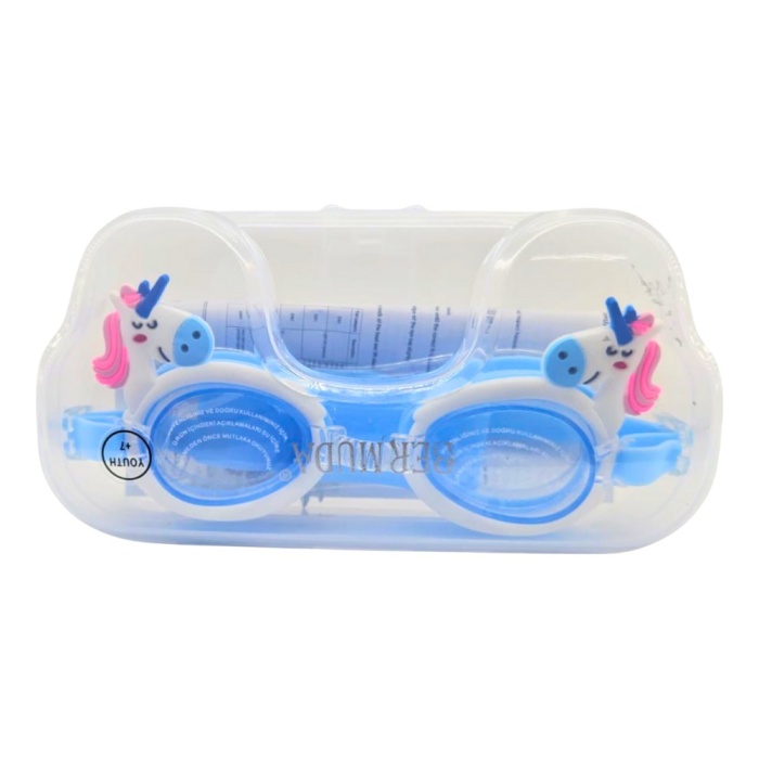 Çocuk Yüzücü Gözlüğü Silikon Taşıma Çantalı Pony - 9014