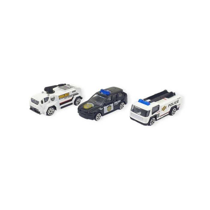 3lü İş Makinaları Road Seti - Die Cast - DS044 - Polis