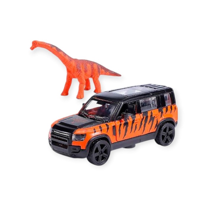 Çek Bırak Araç ve Dinazor Oyun Seti - 6843-2D- Turuncu