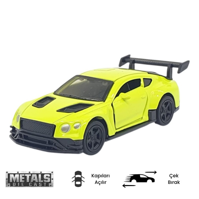 Çek Bırak Metal Küçük Arabalar 8 cm - 6411A-6 - Açık Yeşil