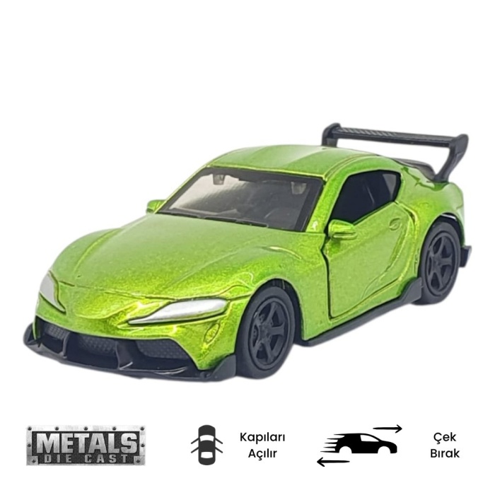 Çek Bırak Metal Küçük Arabalar 8 cm - 6411A-2 - Yeşil