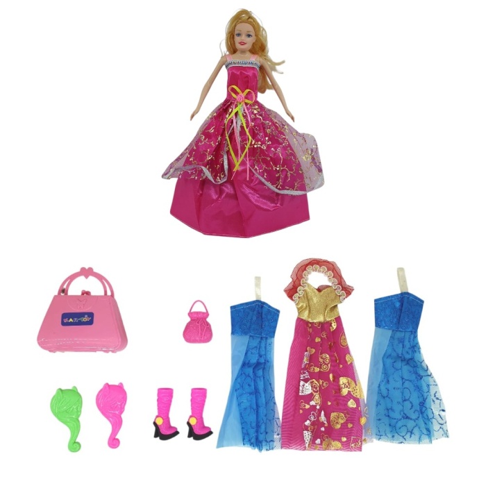 Bebek Yedek Elbiseli Ve Aksesuarlı - 1115-21 - Pembe