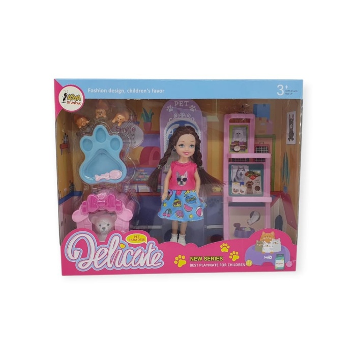 Pet Shop - Köpek Bakım Merkezi Oyun Seti - A8-14 - Esmer