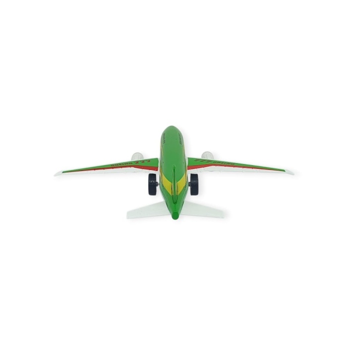 Çek Bırak Sesli Işıklı Metal Uçak - 180 - Yeşil