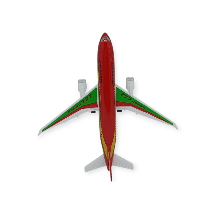 Çek Bırak Sesli Işıklı Metal Uçak - 180 - Kırmızı