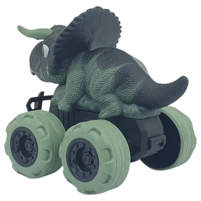 Sürtmeli Dinazor Arabalar 2li - 12 cm - Triceratops & Parasaurolophus