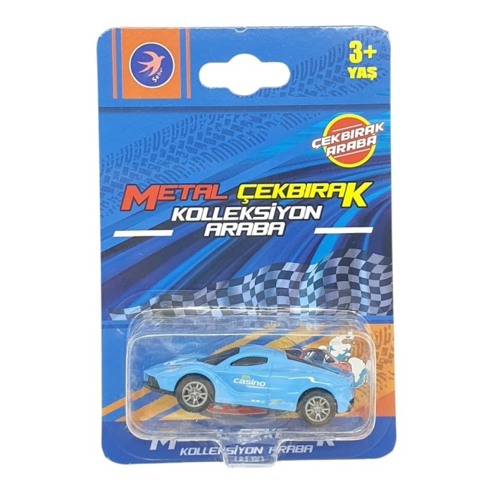 Çek Bırak Metal Küçük Arabalar 8 cm - SH40031 - Mavi