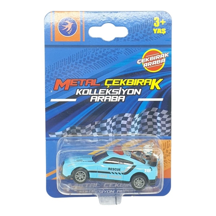 Çek Bırak Metal Küçük Arabalar 8 cm - SH40031 - Açık Mavi