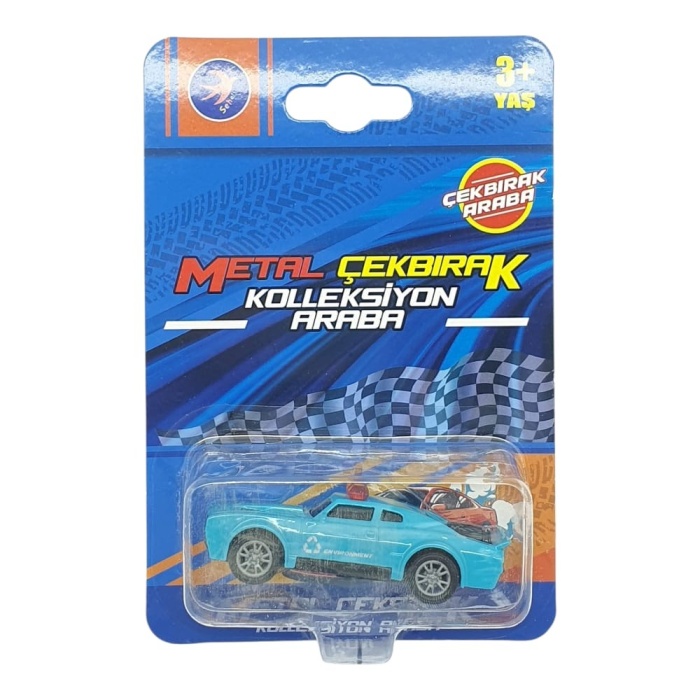 Çek Bırak Metal Küçük Arabalar 8 cm - SH40031 - Açık Mavi