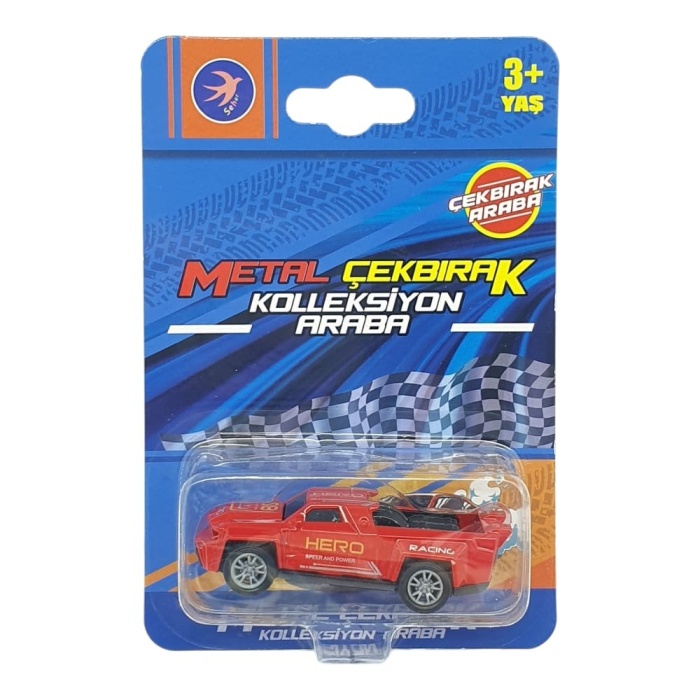 Çek Bırak Metal Küçük Arabalar 8 cm - SH40031 - Kırmızı Pick-Up