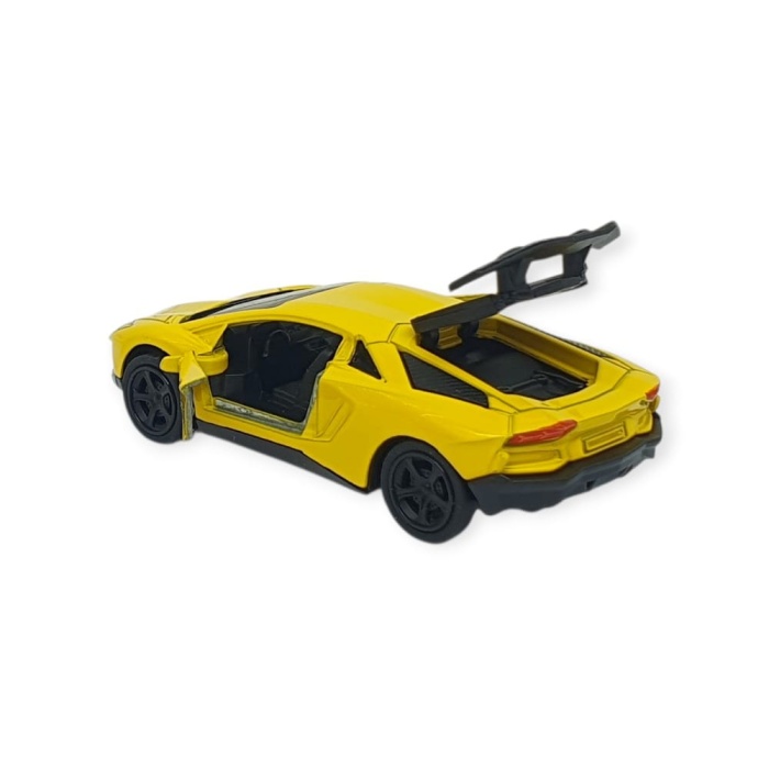 Çek Bırak Metal Küçük Arabalar 8 cm - 6411A-21 - Sarı